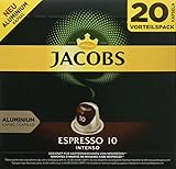 Jacobs Kaffeekapseln Espresso Intenso, Intensität 10 von 12, 20 Nespresso®* kompatible Kapseln für 20 Getränke