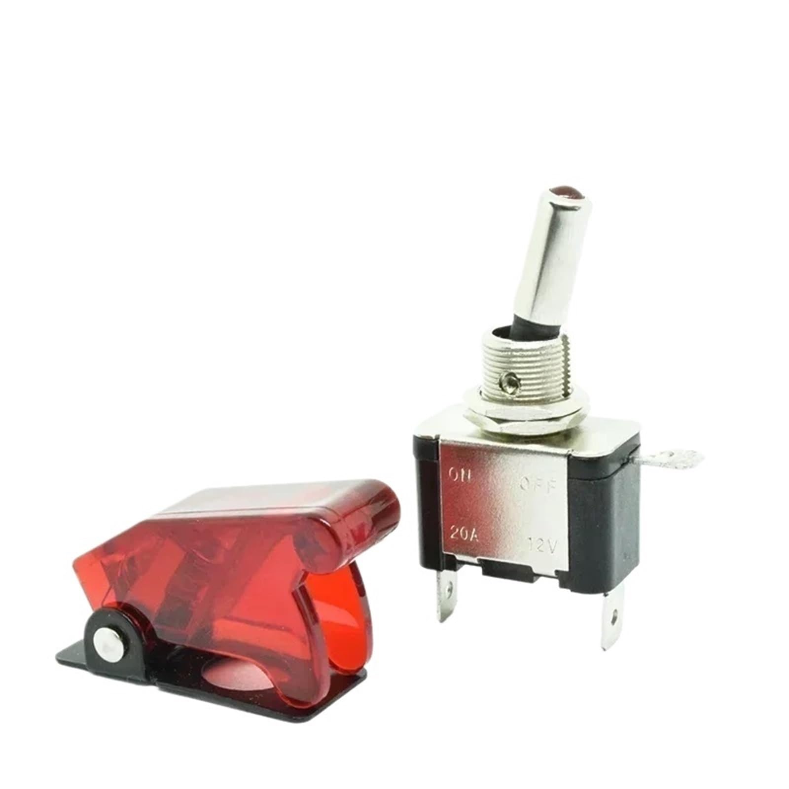 Samochodowa ciężarówka samochodowa 12V LED przełącznik dźwigienkowy podświetlane światło 3pin ON Off 20 A z zabezpieczeniem przed wywrotką do samolotu bezpieczeństwa czerwony zielony 1 szt. (żółty