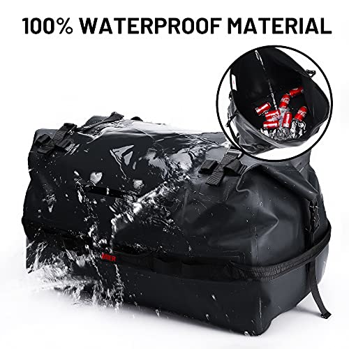 MIER Large Waterproof Duffel Bag Rolltop Dry Backpack Duffle Bags for Kayaking, Rafting, Boating, Swimming, Camping, Travel, Gym, Beach, 60L, Black