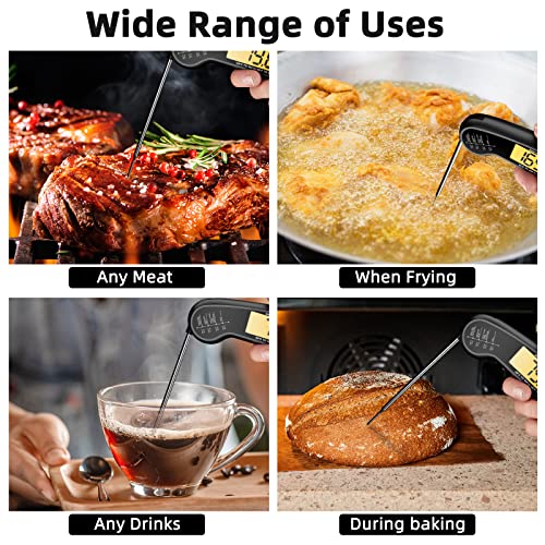 Sofort ablesbares Fleischthermometer zum Kochen Schnelles Thermometer mit Hintergrundbeleuchtung und Kalibrierung. Digitale Lebensmittelsonde für Küche, Outdoor-Grillen und... – Bild 4