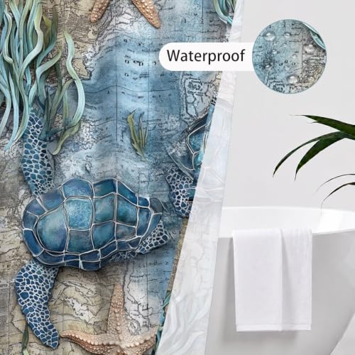 Rideau de douche 150x180 cm imperméable en tissu polyester avec 12 crochets - 5
