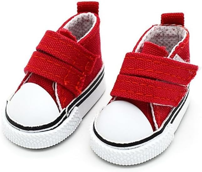 Amlhy 1/6 BJD Doll Canvas Shoes Costume Accessory 5cm, 1 Pair Red