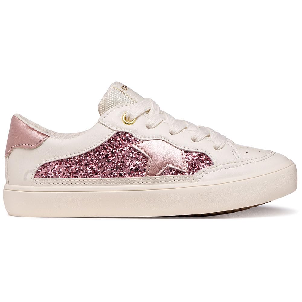 Geox J GISLI Girl B Trainers, LT Ivory/LT Rose, 36 EU