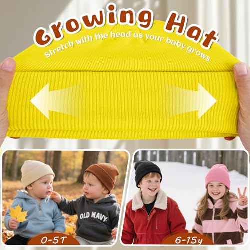 Image of ZOORON Toddler Beanie Boys Girls Beanies Kids Winter Hats Children Knit Cap | Soft Ski Hat, Cozy Core Yarn, Double Layer Warmth, Elastic Zero-Pressure Fit, Warm Kids Hats, School, Daycare, Gifts