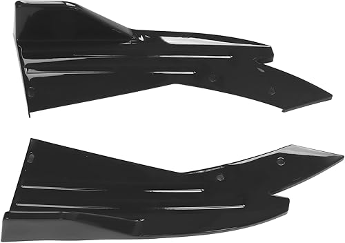 Miniatura 9 de Fydun 2 unids brillante negro coche parachoques trasero canard labio lateral falda divisor alerón universal