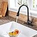 Ufaucet Oil Rubbed Bronze Kitchen Faucet, Solid Brass Single Handle Pull Out Sprayer, Pull Down Kitchen Sink Faucet with Deck Plate