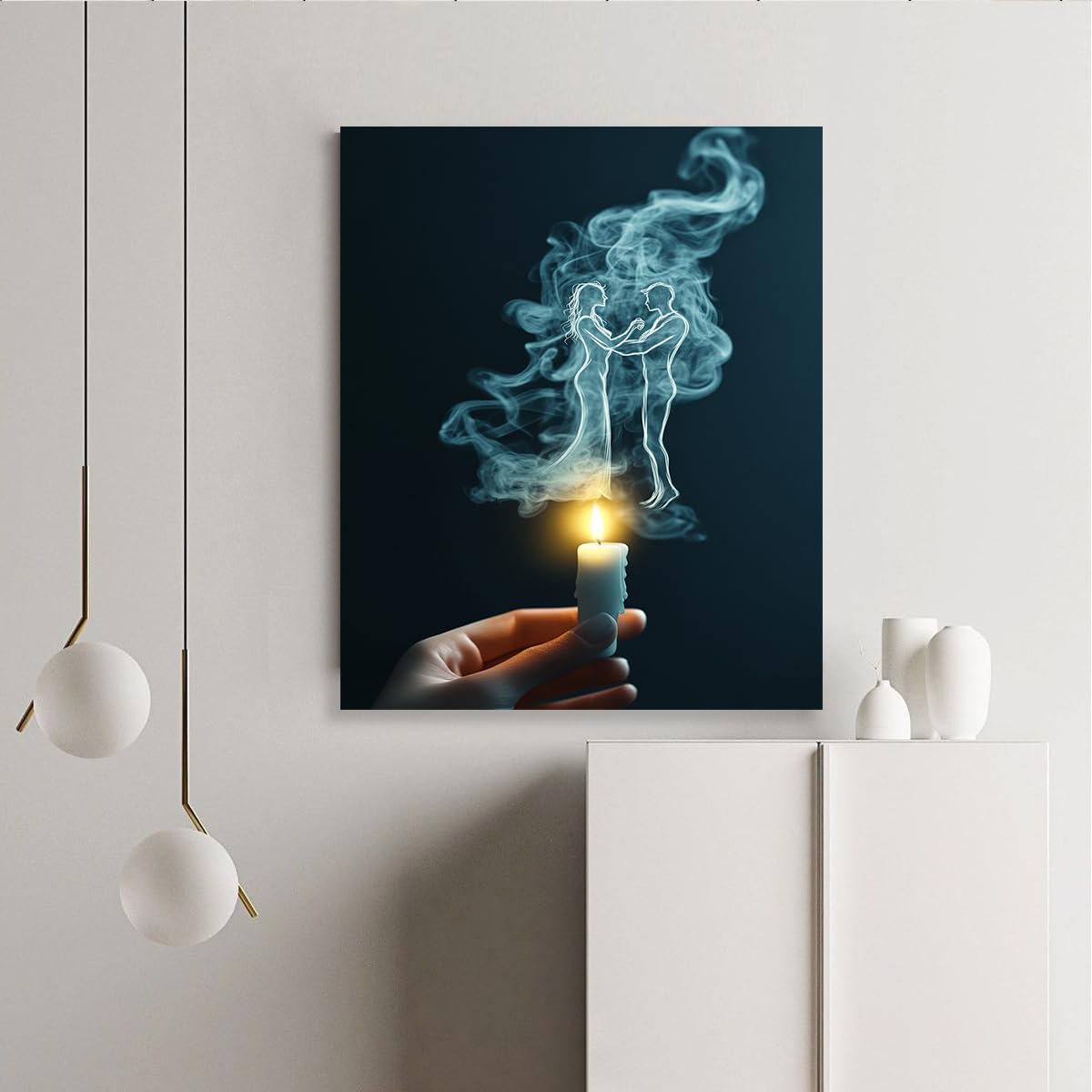 TOANGWALL Abstrakcyjny styl mgły kochankowie tańczący fantazyjne płótno sztuka ścienna sztuka fantazyjna dla par plakaty, nowoczesne nadruki do dekoracji salonu, 80 x 95 cm