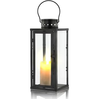 Black lanterns for outdoors metal and glass grave lantern cemetery weatherproof ideal as a lantern outdoor candle holder and lantern decoration for garden and cemetery