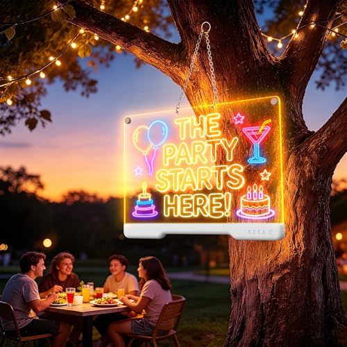 Geokay 16" Rechargeable LED Drawing Board with 9-Color Light Effects