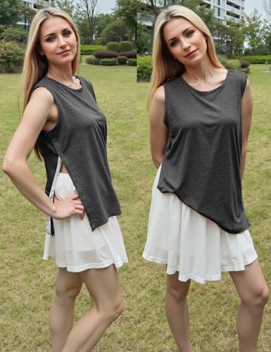 Unisex Post Shoulder Surgery Tank Tops, Side Snap Access Tear Way Sleeveless Shirts, Recovery Tear Away T-Shirt3