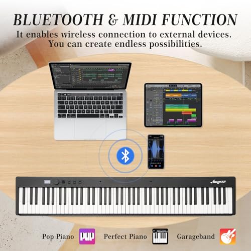 Image of Folding Piano,88 Key Semi Weighted Keyboards Electric Piano,Portable Piano Keyboard, Full Size Keyboard Digital Piano,Headphone, Bag for Beginners Adults