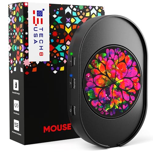 TECH8 USA Mouse Mover Device, Undetectable Mouse Jiggler for Laptops, PC, No Software, Random Movement, Patented, Designed, Engineered, Packaged in USA - 3D Hologram Alien