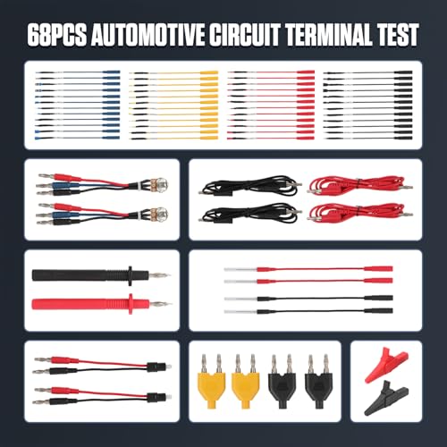 Image of 68PCS Automotive Circuit Test Leads Kit,Multimeter Terminal Test Leads Kit,Test Leads,Standard Probes,Alligator Clip,Banana Plug Adapters,SRS Connector