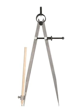 10 inch Professional Leather Compass with Pencil Holder, Precision Spring Divider/Scriber, Metal Compass for Woodworking Metalworking