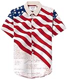 Mens Military USA Flag Dress Shirt America Flag Button Tee USA Flag Button Shirt 4th of July Shirt XXL