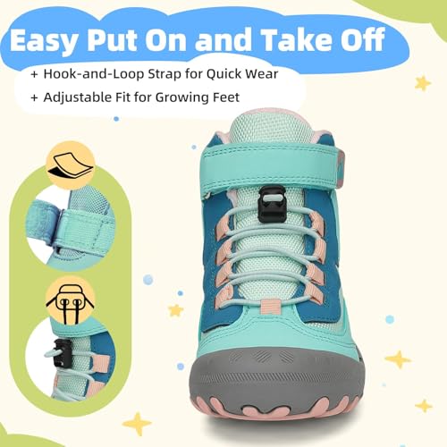Image of Mishansha Kids Water Resistant Hiking Boots, Boys Girls Anti Collision Anti-Skid Athletic Outdoor Ankle Adventure Trekking Shoes