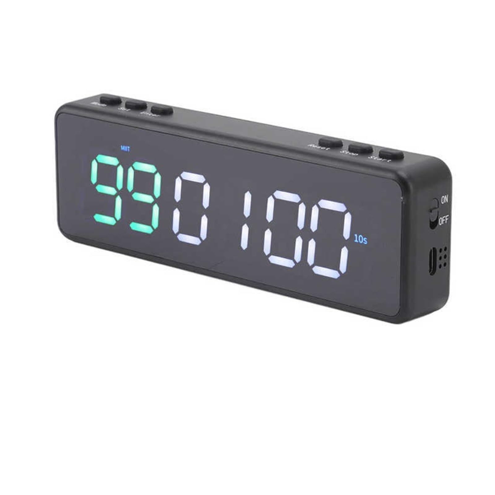 CVFRDD LED Countdown Clock, Portable Gym Timer Multifunction USB Charging LED Interval Display For Home(Groen)