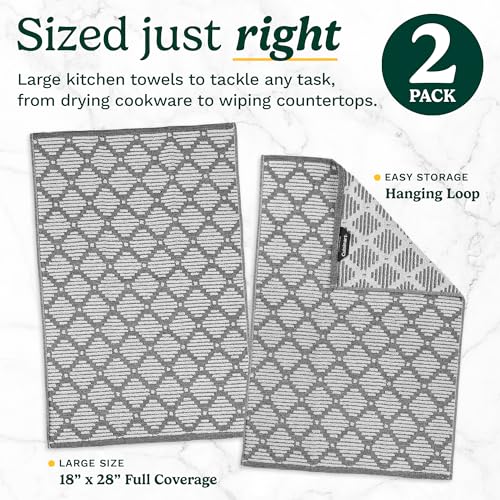 Image of Best Brands Cuisinart Cotton Kitchen Towels, 2-Pack 18x28, Bleach Safe