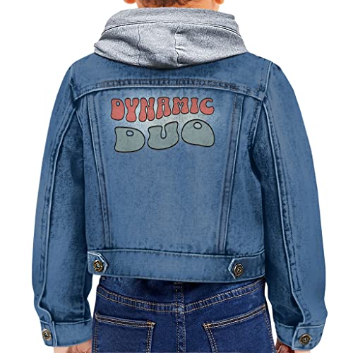 Dynamic Duo Toddler Hooded Denim Jacket - Gifts for Twins - Items for Twins