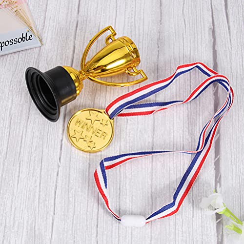 ABOOFAN Medalhas vencedoras de plástico dourado Prêmio de ouro Troféu Prêmio Conjunto de medalhas pa