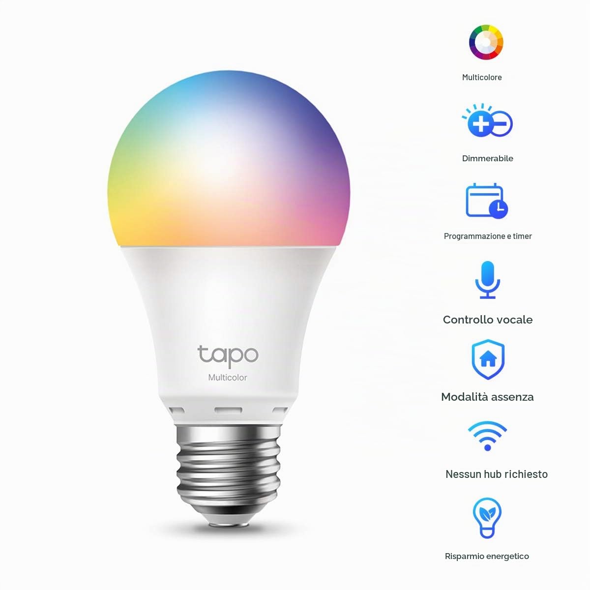 TP-Link L530E, Lampadina WiFi Intelligente LED Smart Multicolore, E27 Lampadina & TP-Link L530E Lampadina WiFi Intelligente LED Smart Multicolore, E27