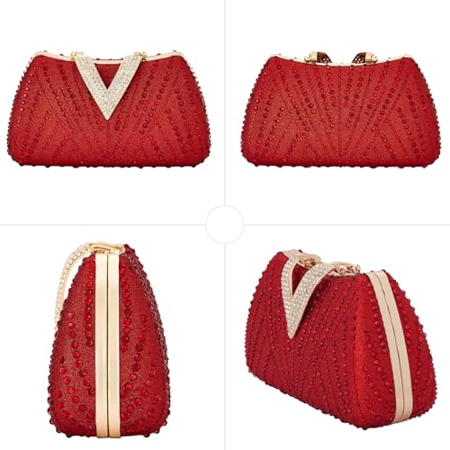 Image of SH Clutch Purse Rhinestone Clutch Purses for Women Glitter Prom Purse