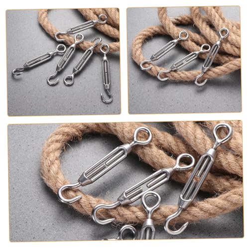 Set de 5 tensores para cable de acero inoxidable 304 M5 con gancho y ojo para cable de cerca, carpa y sombra miniatura 3