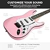 Best Choice Products 39in Full Size Beginner Electric Guitar Starter Kit w/Case, Strap, 11W Amp, Strings, Pick, Tremolo Bar - Pink #4