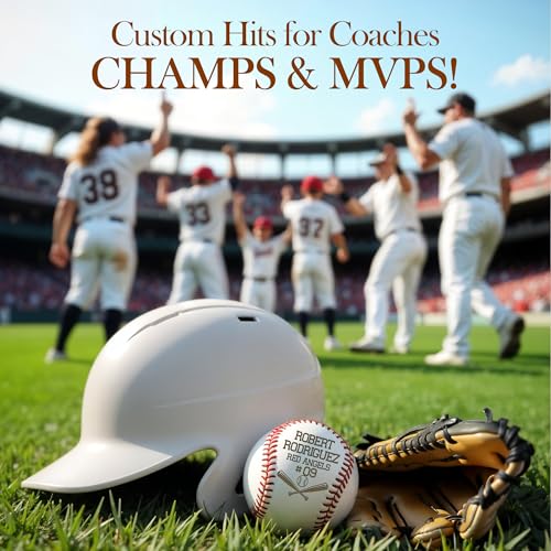 Image of Personalized Baseball Ball with Custom Name, Engraved Ball, Personalized Baseball Gifts for Team, Coach, Player, Senior, Custom Award Trophy, Engraved Gift Thank You Coach