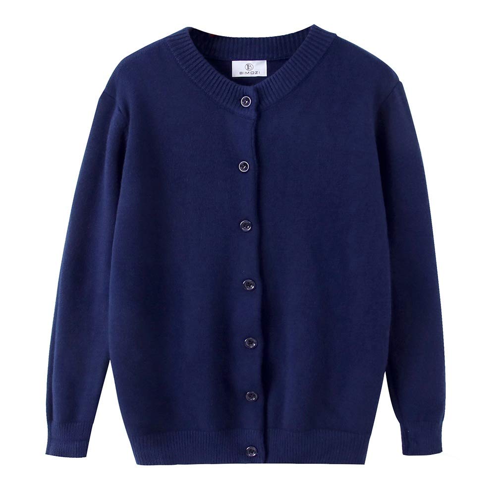 Women Thick Button Down Cardigan Sweaters Crew Neck Medium Weight Long Sleeve