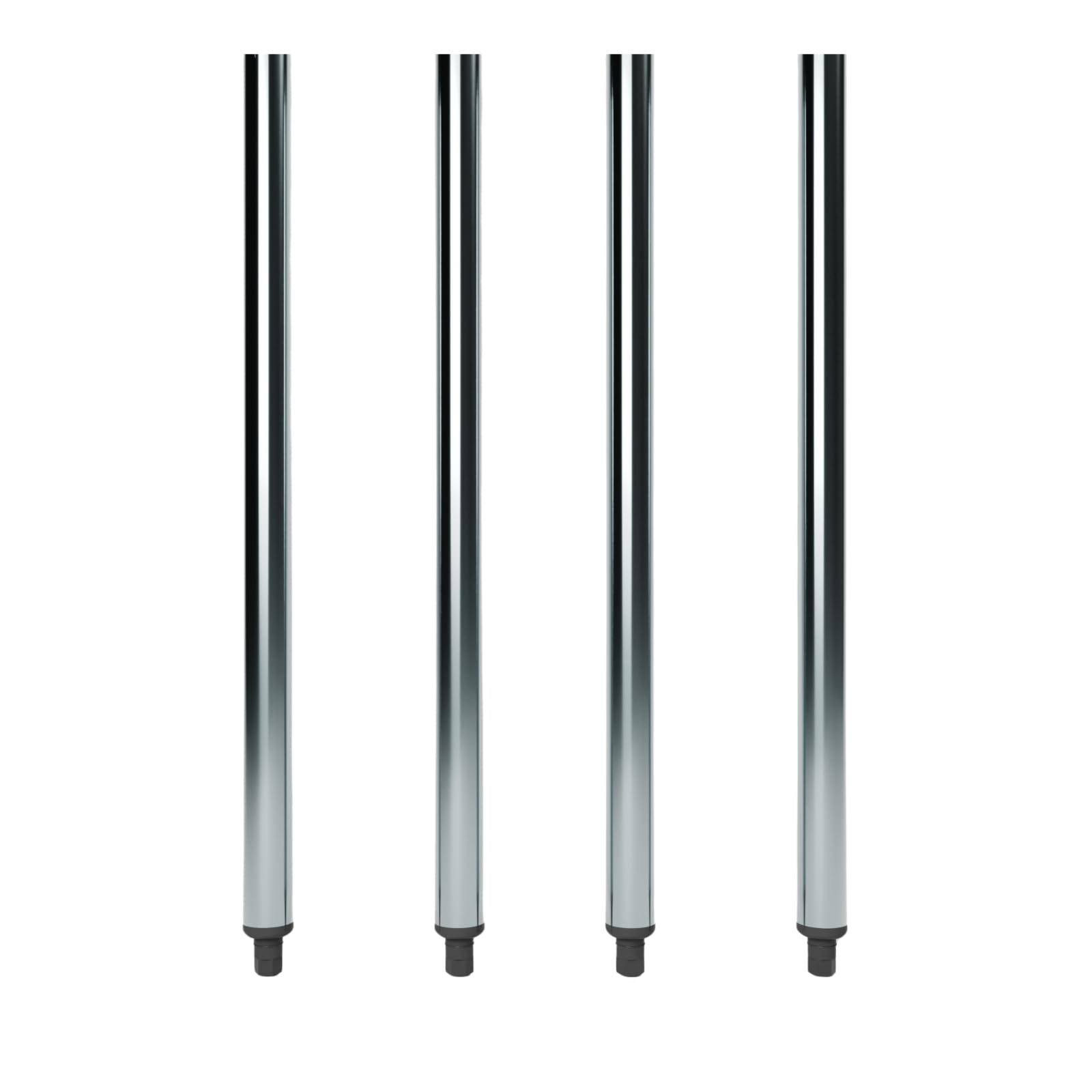 AmGood Galvanized Steel Leg for Work Tables | Set of 4 Legs (27"" Legs 4 Pack, Plastic Bullet Feet), Metal