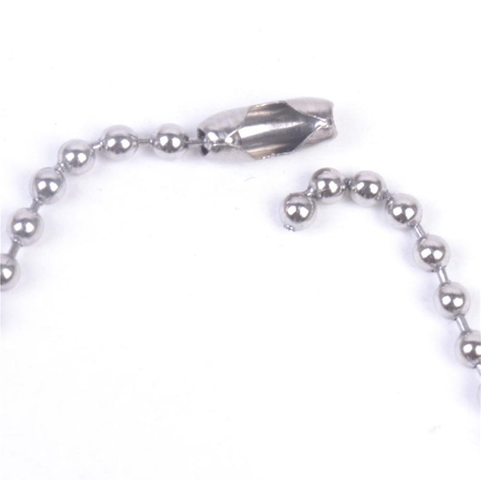 Cadena de Cuentas de Bola 10/20/50/100 Uds. 1,5/2/2,4/3/3,2mm Color plata cadena de bolas acero inoxidable collar accesorios joyería DIY(55cm/22inch,2.0mm width 50pcs)