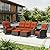 Joyside Wicker Patio Furniture Set 6 Piece Set with 1 Three-Seat Sofa, 2 Swivel Rocker Chairs, 2 Ottomans and 1 Side Table, Outdoor Furniture Patio Conversation Sets(Mixed Grey/Orange)