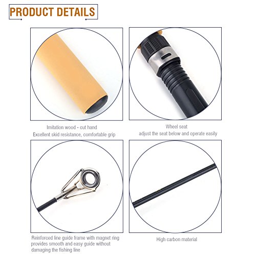 Teleskop-Angelrute, tragbare Kohlefaser, einziehbare Mini-Eis-Angelrute