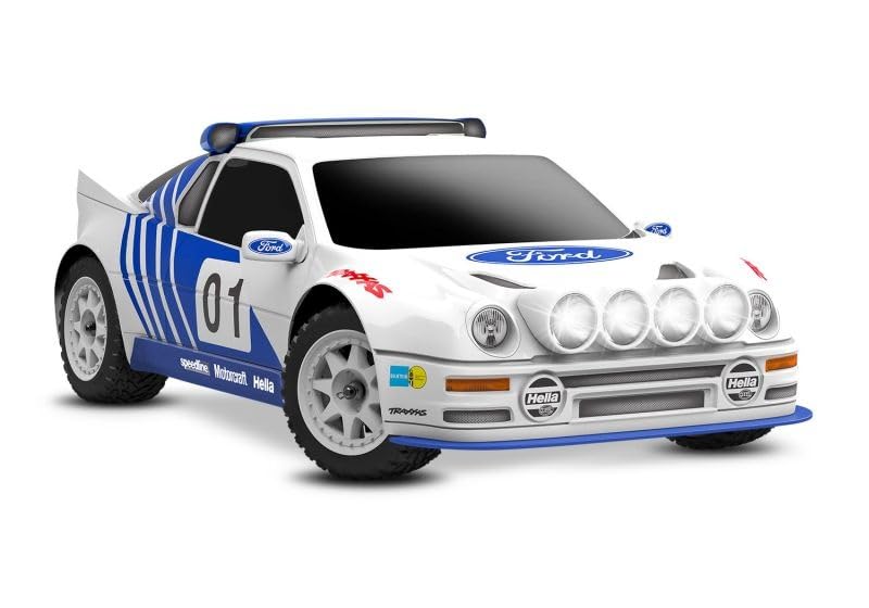 TRAXXAS MINI RALLY VXL 1:10 Scale RC Model Car Electric Blue Ford RS200 4x4 Brushless RTR with 2S LiPo/Charger