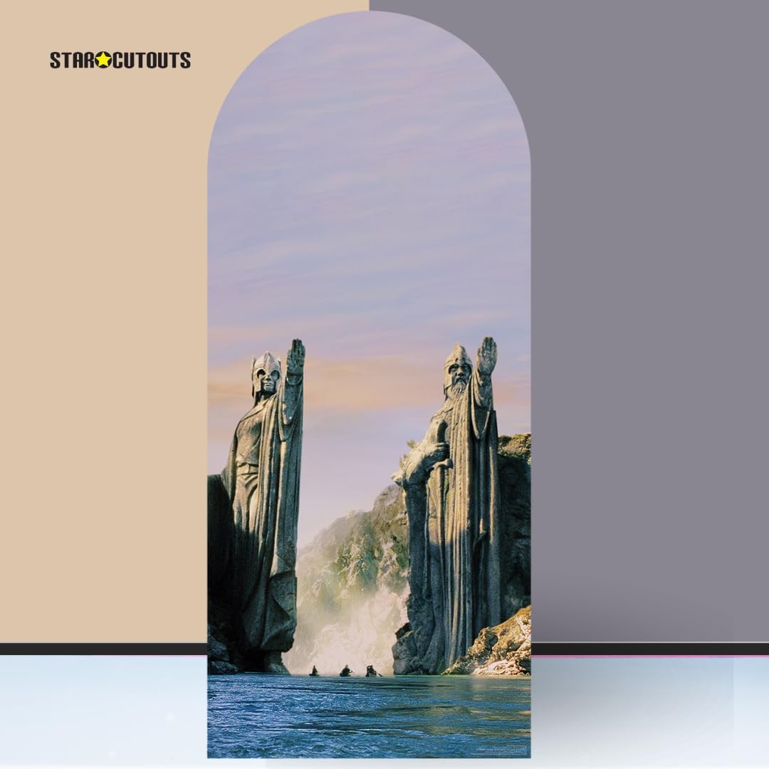 Star Cutouts SC4553 Lord of The Rings Argonath Backdrop Single Cardboard Cut Out Height 185cm