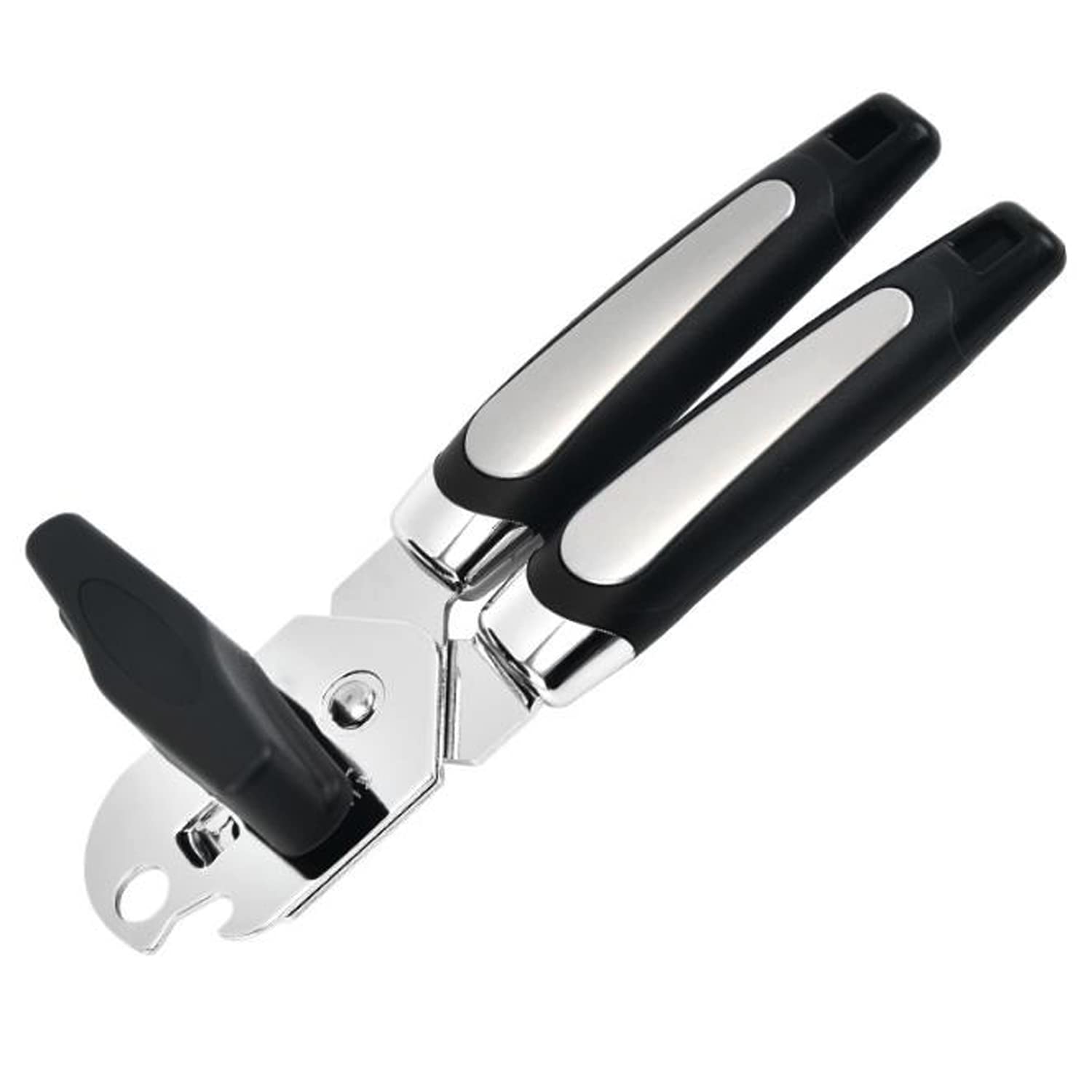 3-in-1 Professional Can Opener Handheld, Kitchen Heavy Duty Manual Can Opener Anti-slip Hand Grip, Smooth Edge with Stainless Steel Sharp Blade, Ergonomic, with Large Turn Knob