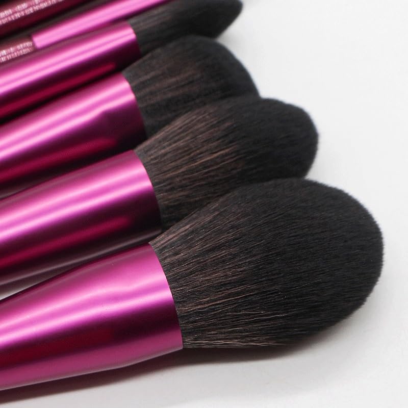 Kit de brochas de maquillaje moradas de 12 piezas con difuminadores de sombras 6