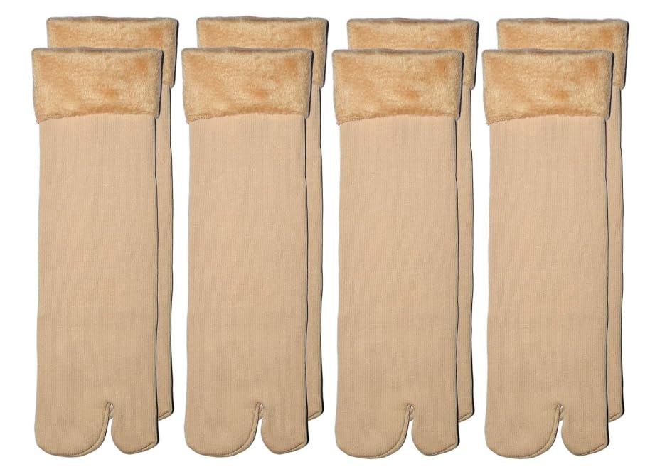 Winter Thermal Toe Dark Colour Wool Heavy Duty Valvet Warm Ankle Length Socks Ladies/Women/Girls Winter Socks (Multicolor, 4 pairs) (CREAM)-image-48