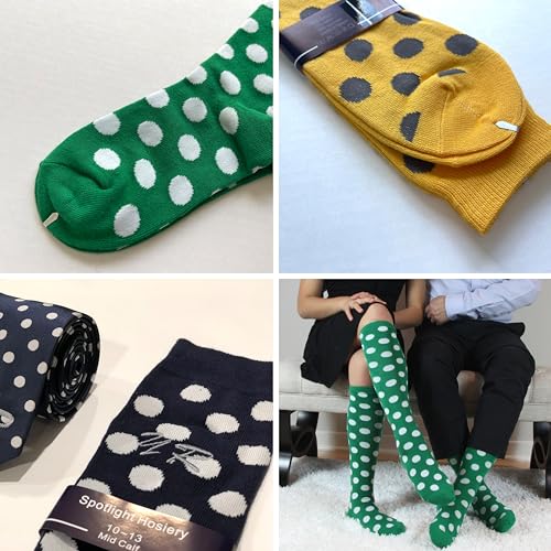 Spotlight Hosiery Men's Polka Dots Dress Socks,Orange/Black3