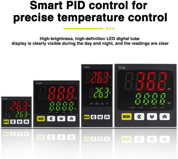 Digital Thermostat SSR+Relay Output Universal Input TC4S TC4H TC4M PID Temperature Controller Regulator SSR Relay 110VAC 220V(TC4S 48X48)