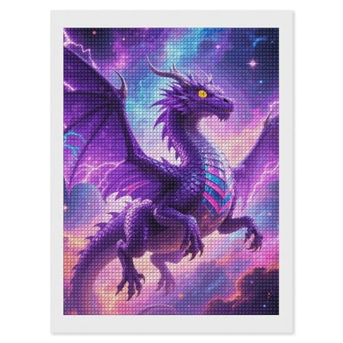 Coffret peinture diamant dragon violet maccbn idée cadeau adulte