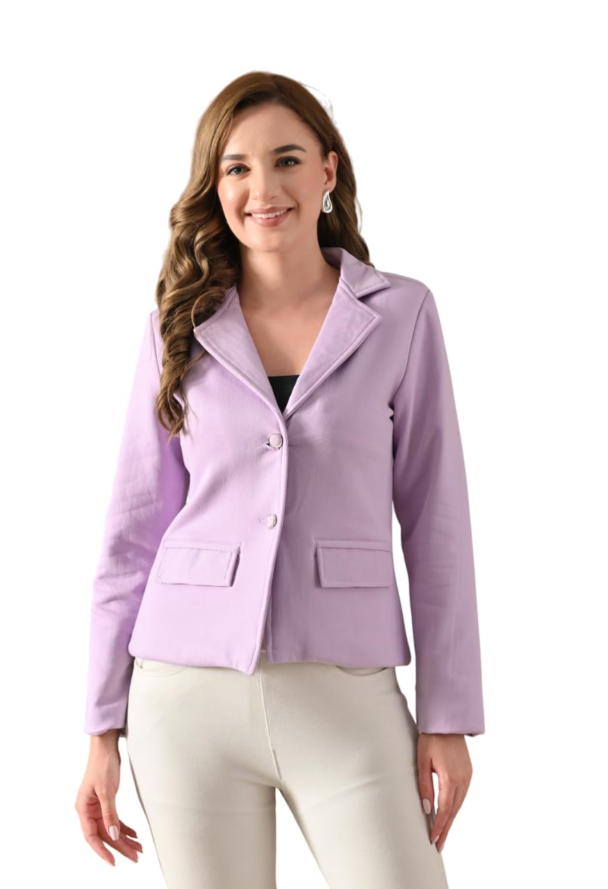 euphoria wardrobe Women’s Fleece Winter Blazer Coat – Soft Winter Warm Lapel Collar Jacket with Full Sleeves, 2 Front Flap Pockets | Stylish Blazer Coat for Office, Casual Wear-picture-26