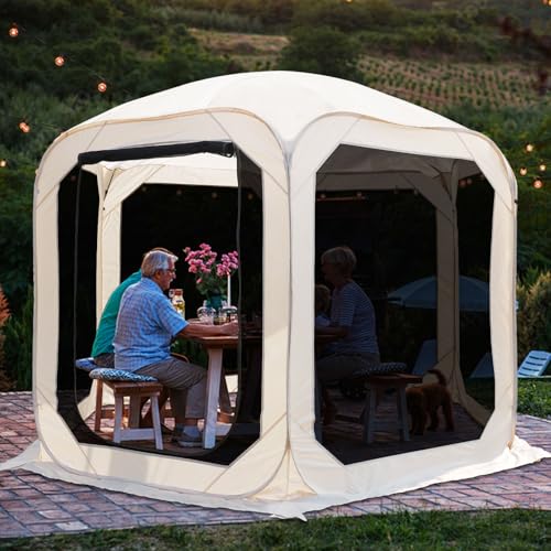 JIAN YA NA Air Tent, Pop-Up House Tent for Adults, Portable Screen Room Canopy for Patio, Backyard, Deck & Outdoor Activities