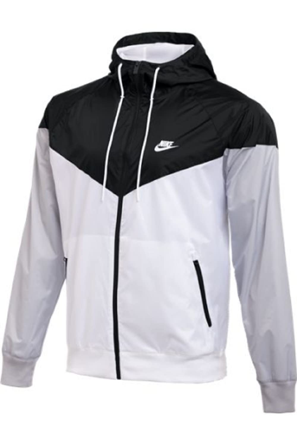 NikeSportswear Windrunner Hooded Windbreaker Men's Jacket (Black/White, L)