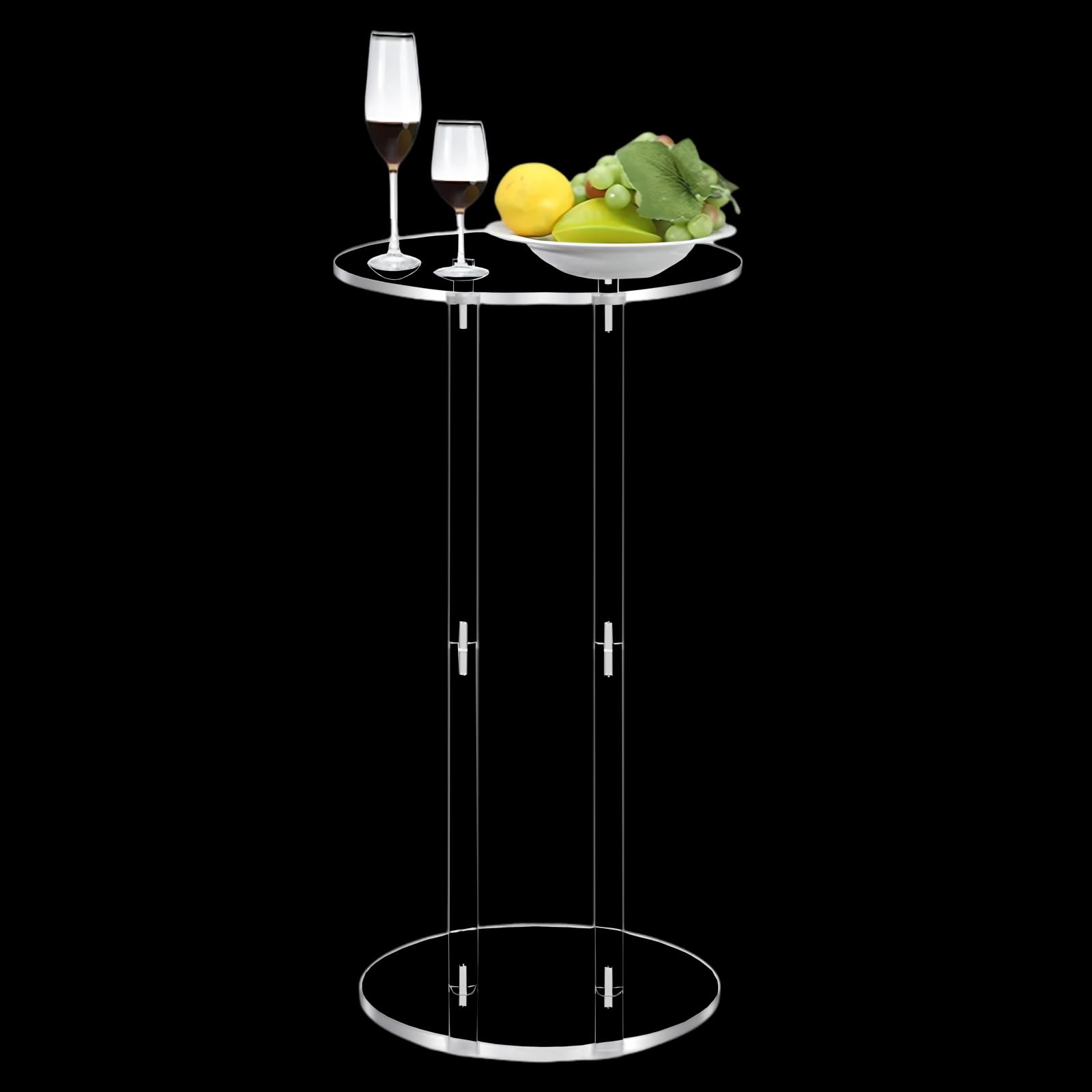 Petite table d'appoint ronde en acrylique minimaliste pour salon, chambre à coucher, couloir, balcon