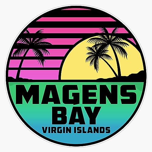 Magens Bay Virgin Islands Saint Thomas Tropical Beach Surfing Scuba Surf Vacation Vinyl Sticker Waterproof Decal Laptop Wall Window Bumper Sticker 5"