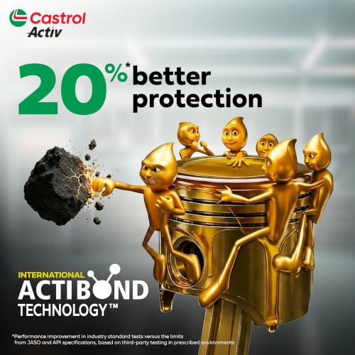 Image of Castrol Activ 4T 10W-30 Full Synthetic for Bikes 0.9L | Better Engine Protection | Smooth Riding Experience | Superior Start-Up Protection | API SN & JASO MA2 Certified