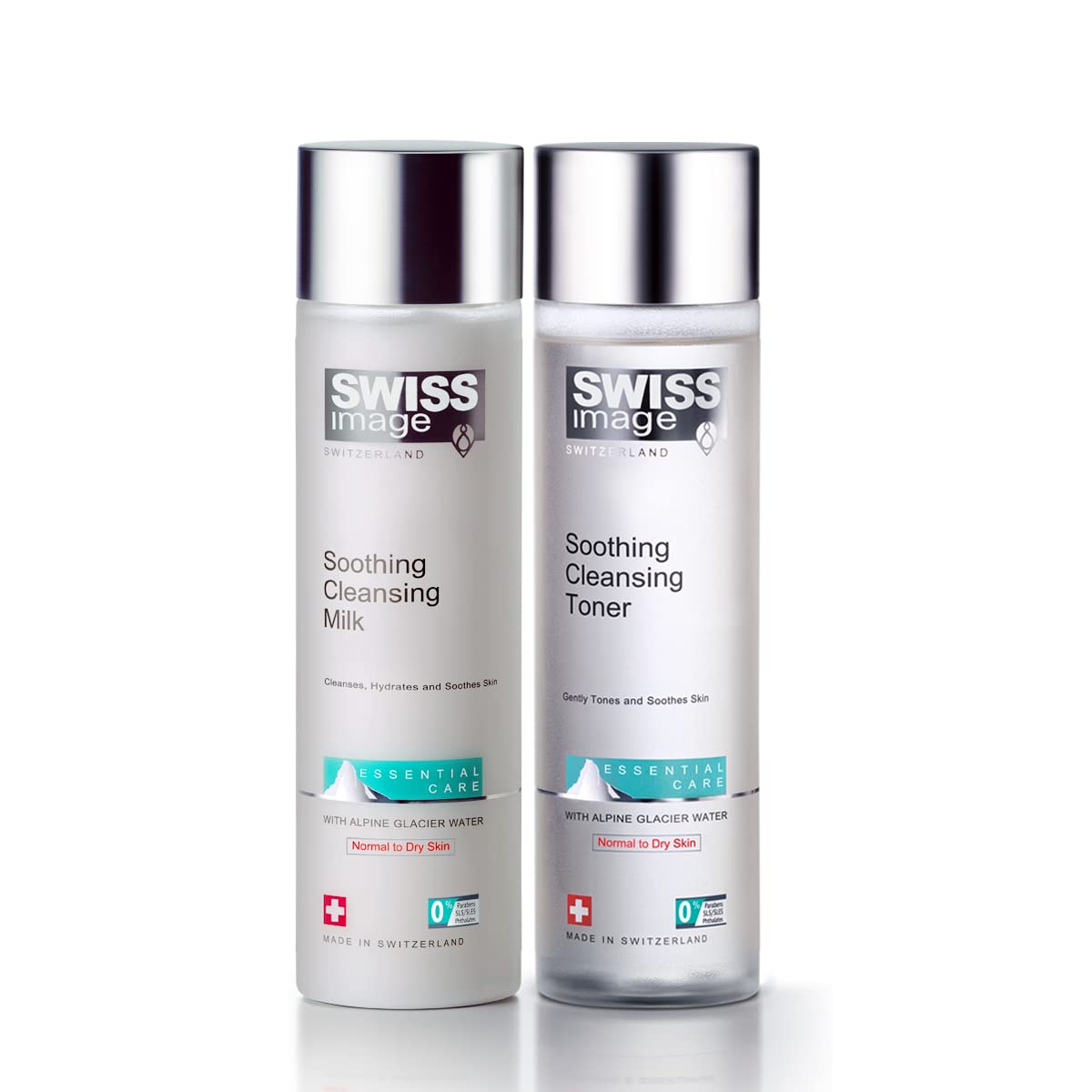Swiss Image Soothing Cleansing Milk 200ml & Soothing Toner 200ml For Normal to Dry Skin| Cleanses, Hydrates, Gently Tones & Soothes Skin