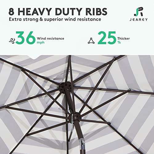 Image of JEAREY 9FT Outdoor Patio Umbrella Outdoor, Market Umbrella 8 Sturdy Ribs UV Protection Waterproof for Garden